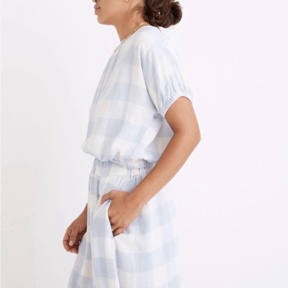 NWT Madewell 2 Piece Linen-Blend Bubble Top & Side-Button Midi Skirt, Sz XS - Picture 2 of 10